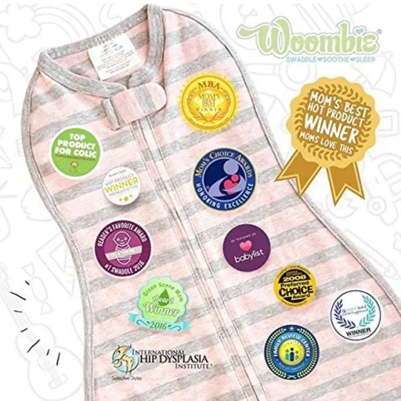 Woombie Convertible Baby Swaddling Blanket (3-6mo), Pink Posey 14-19 lbs NWOT - Picture 8 of 11